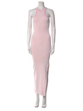 SER.O.YA Pink Ribbed Bodycon Stretch Maxi Dress Seroya Sleeveless Sz Small NEW